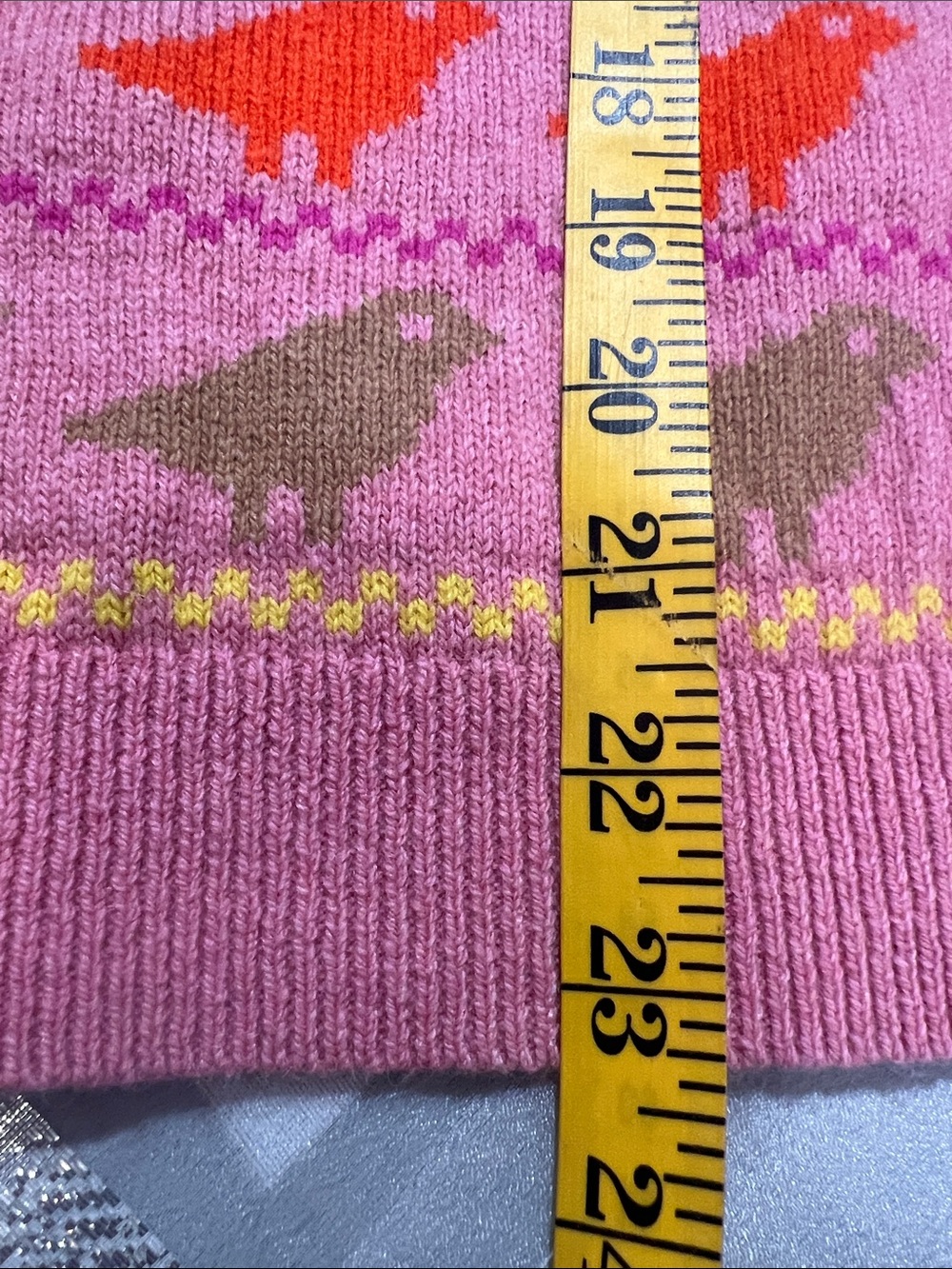 Boden Edie Fair Isle Pink Birds Sweater Women’s Size M - Picture 5 of 9
